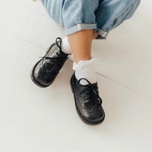 Brogue Oxfords Shoes Black [Children's Leather Shoes]